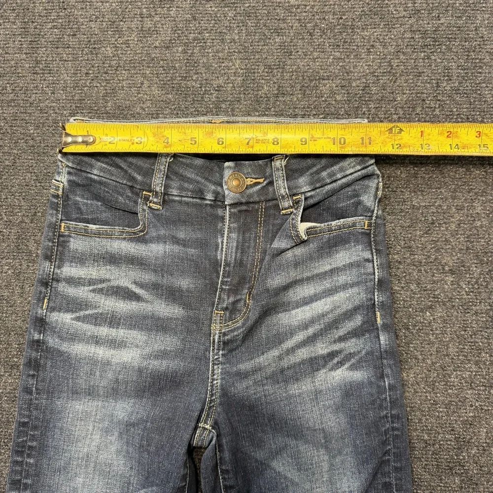American Eagle Curvy Hi-Rise Jegging Womens 00 Blue Next Level Stretch Denim